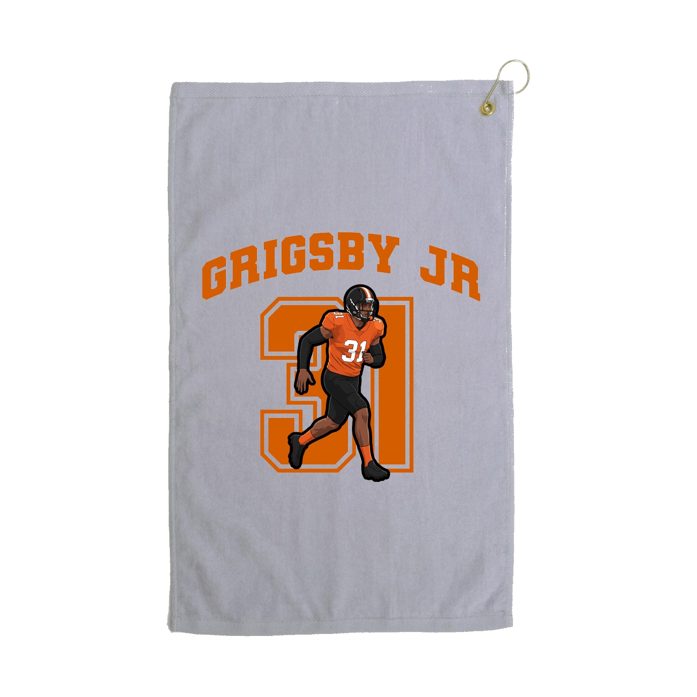 Golf Towel — Number in Grey