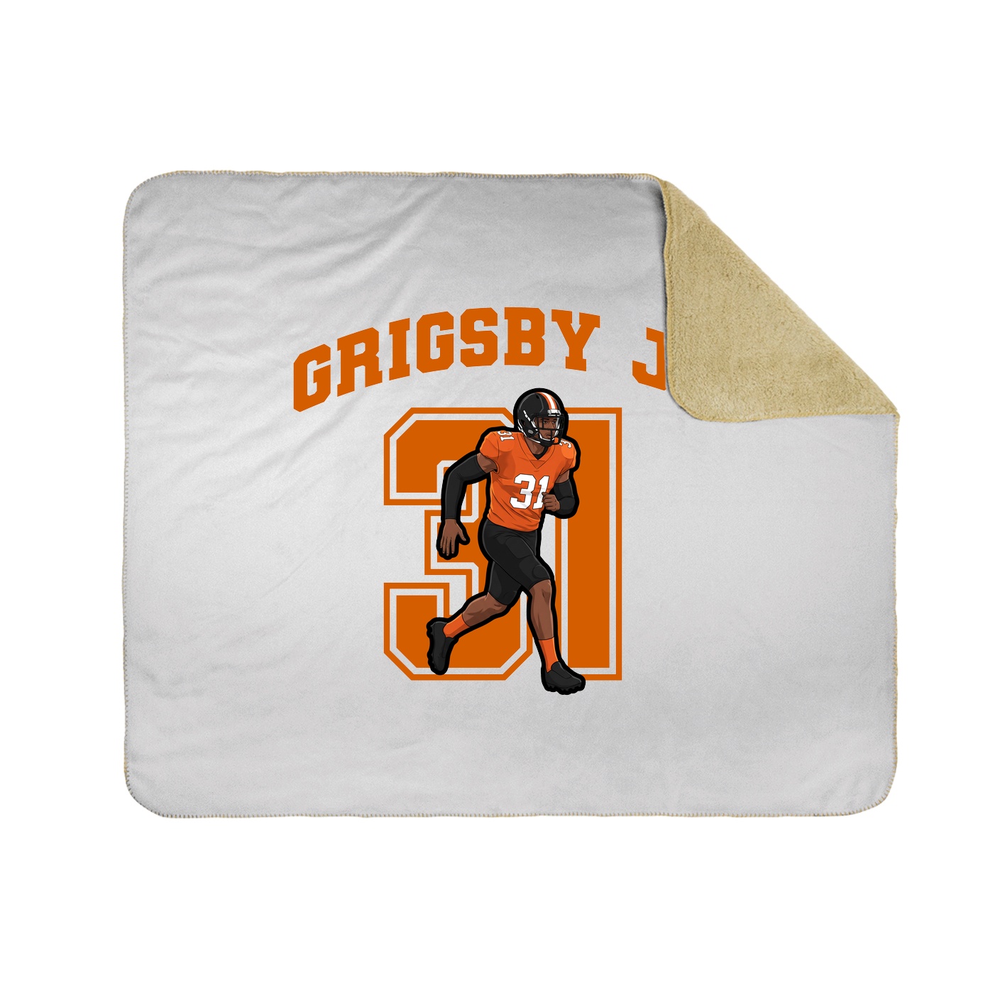 Throw Blanket — Number in White