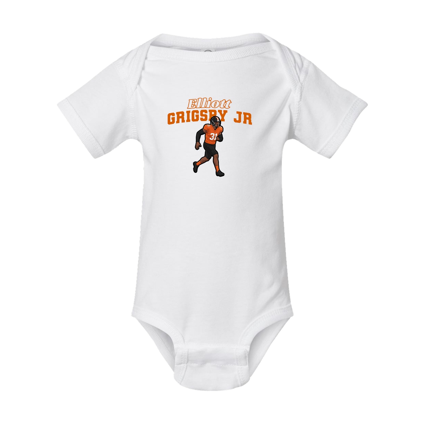 Baby Onesie — Name Arch in White