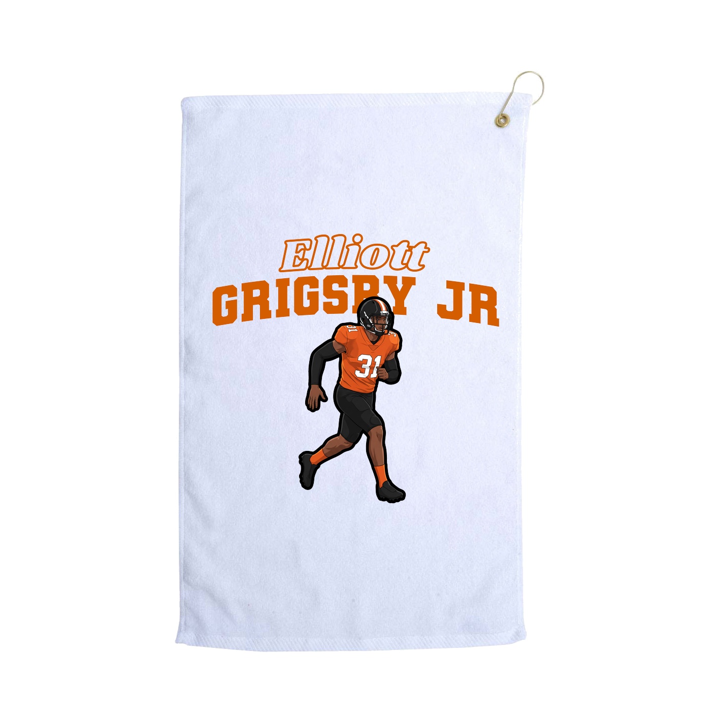 Golf Towel — Name Arch in White