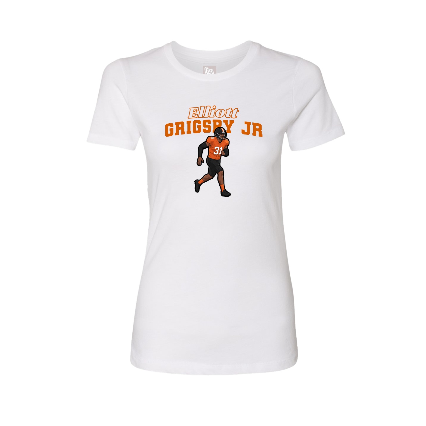 Fitted Women's Tee — Name Arch in White