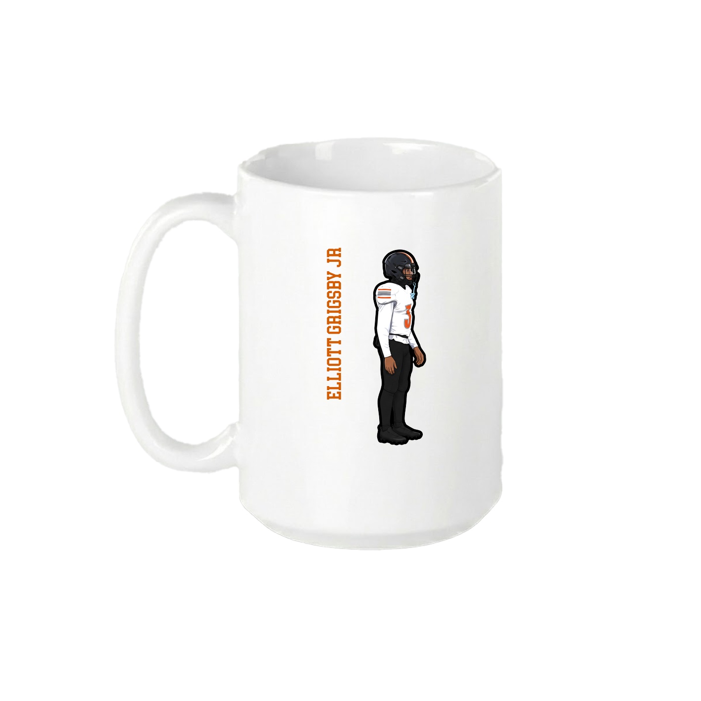 15oz Coffee Mug — Name Vertical in White