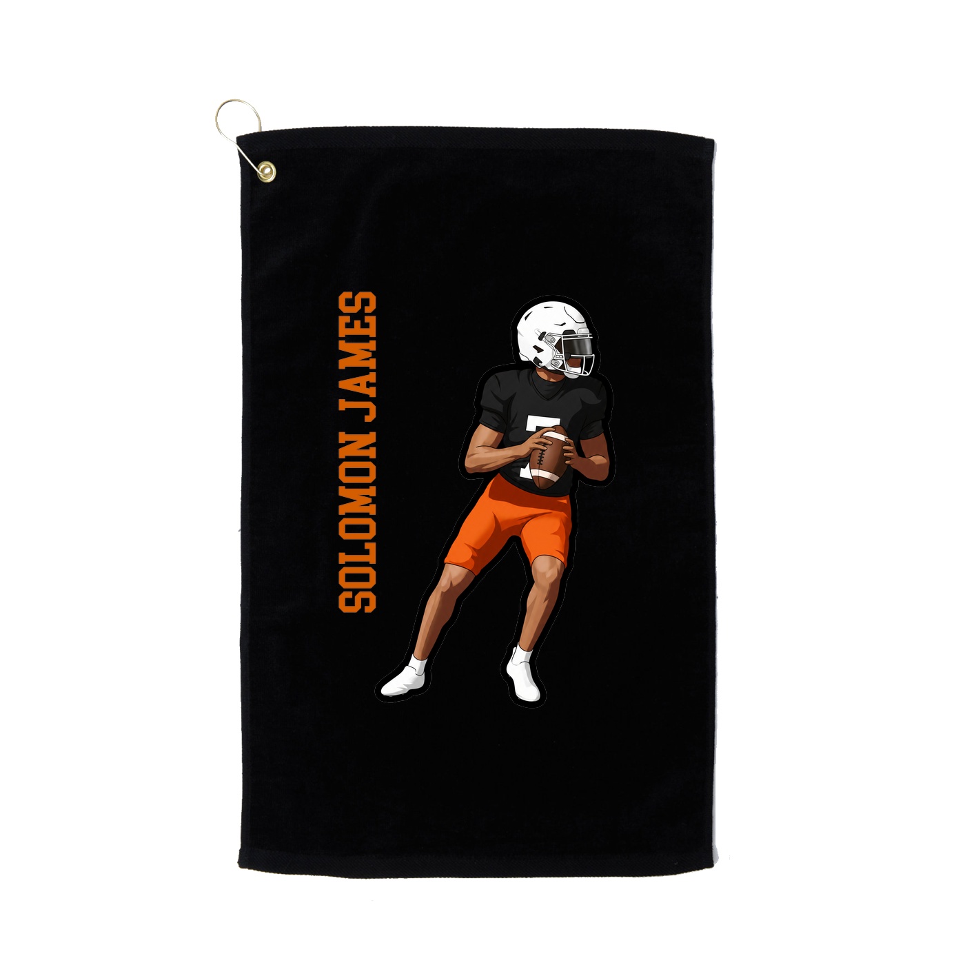 Golf Towel — Name Vertical in Black