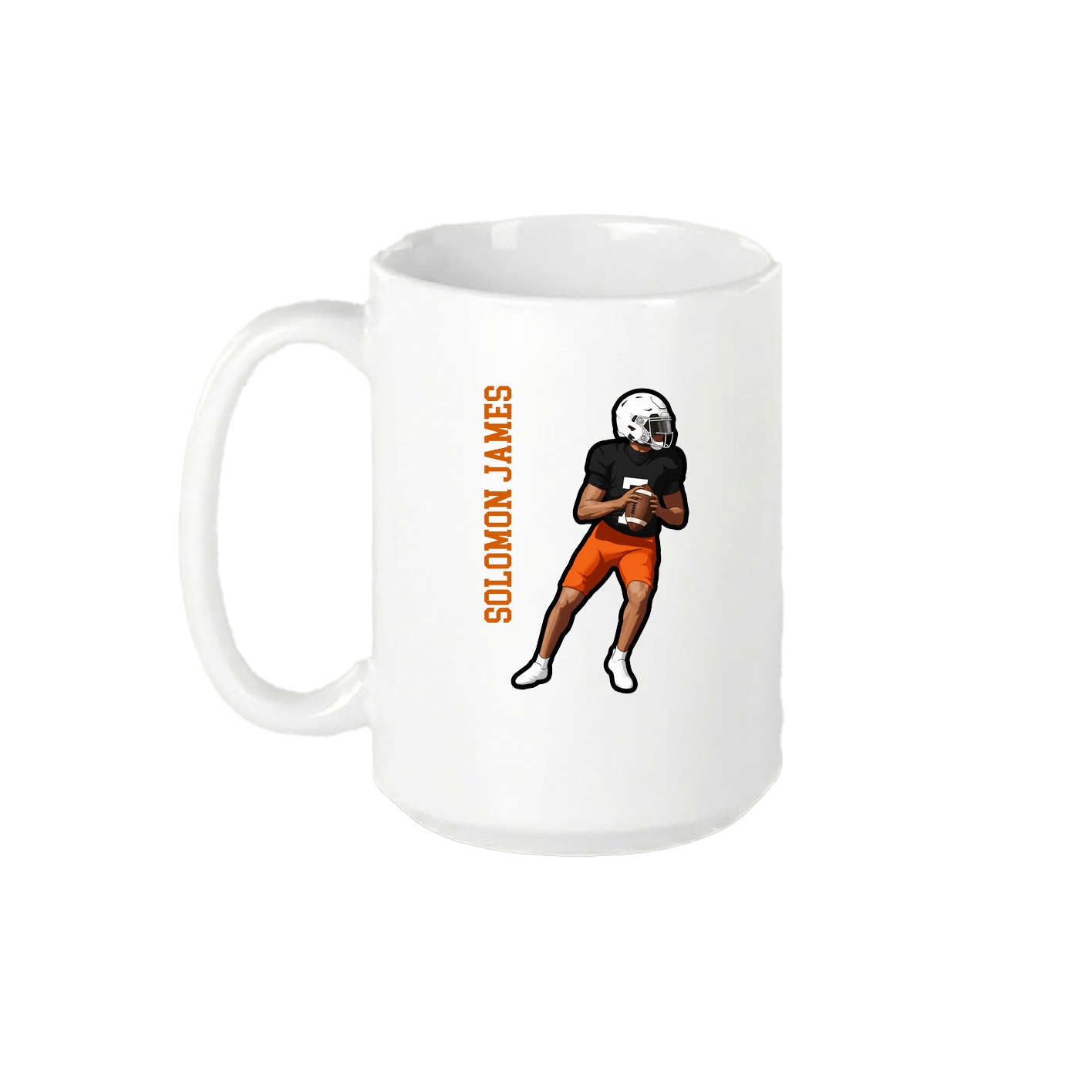 15oz Coffee Mug — Name Vertical in White