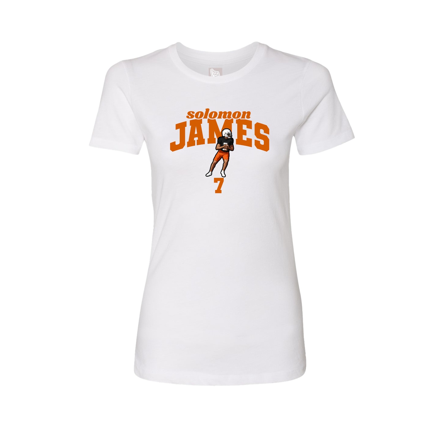 Fitted Women's Tee — Signature Arch in White