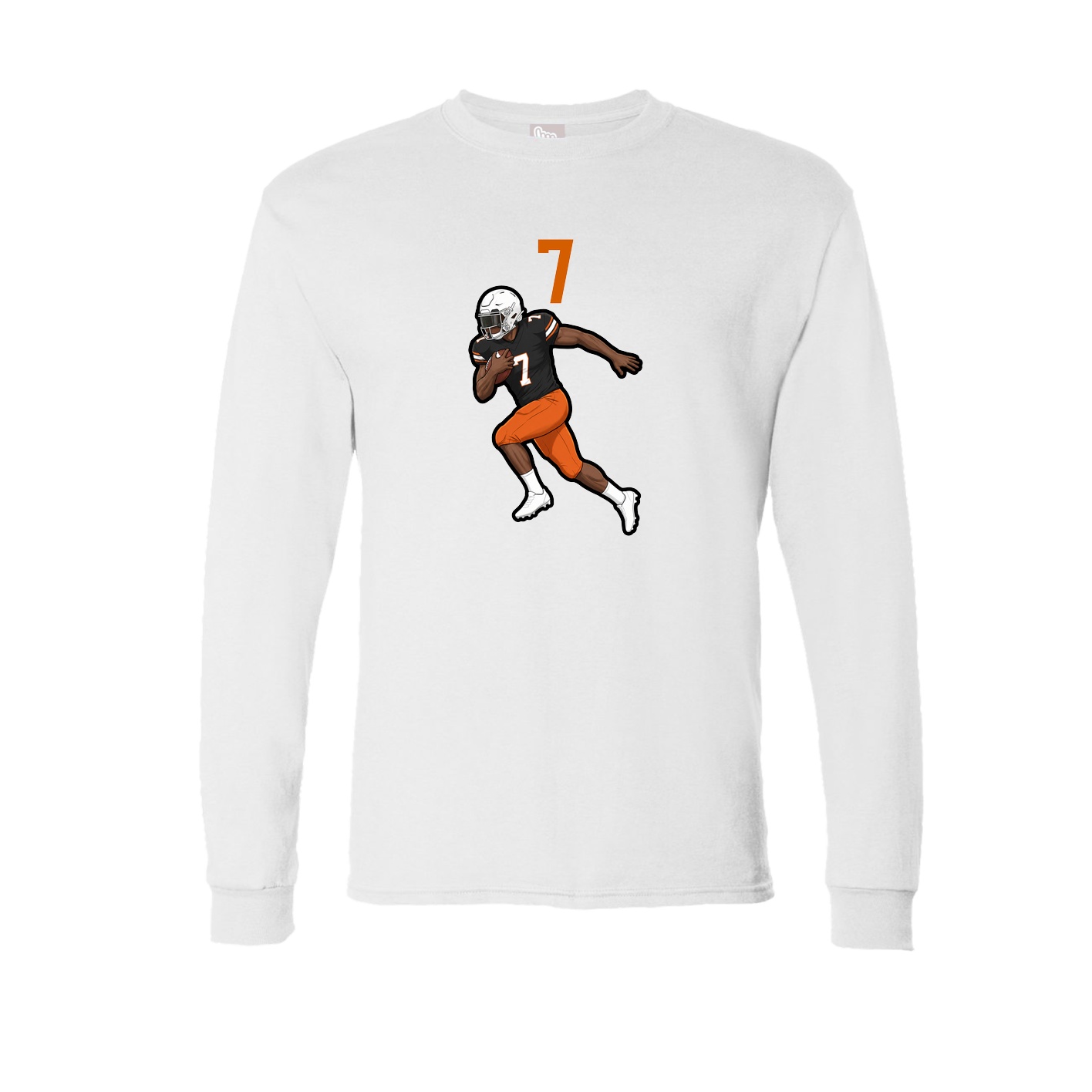 Long Sleeve Tee — Number Top in White