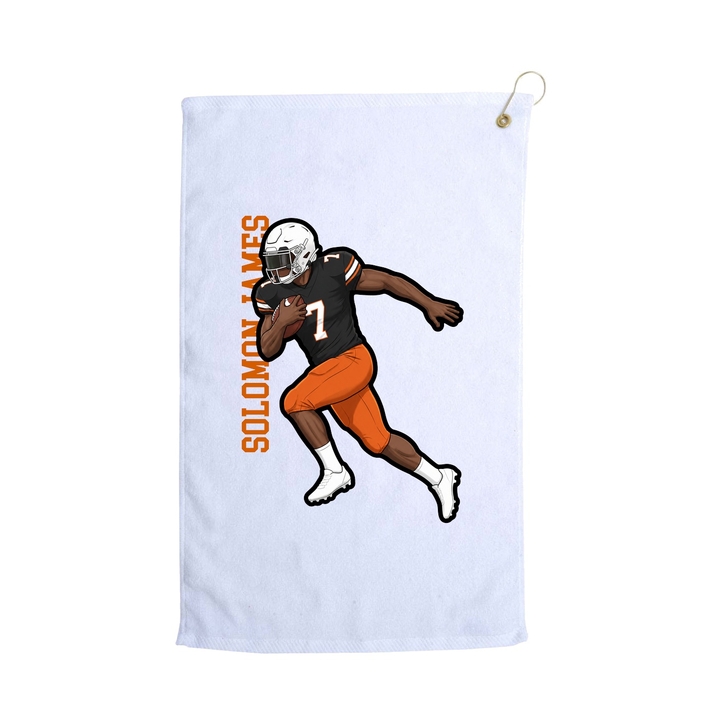 Golf Towel — Name Vertical in White