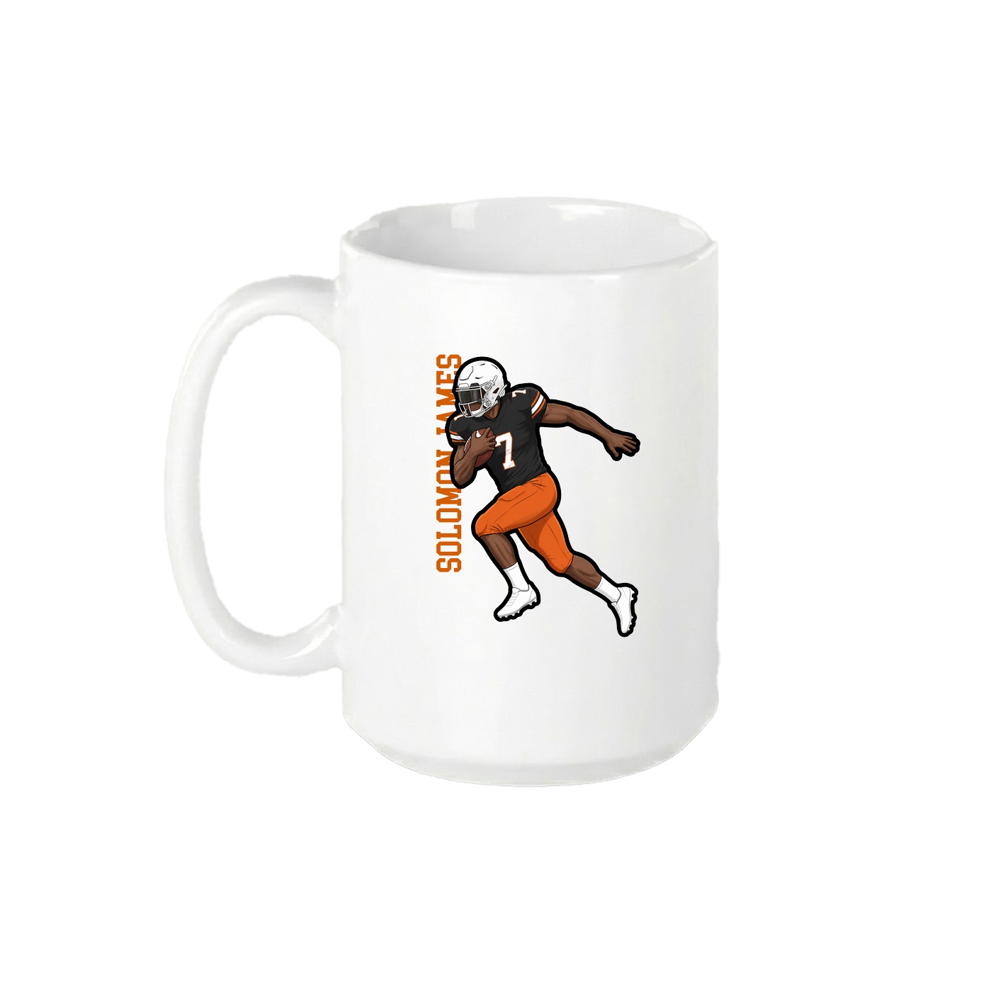 15oz Coffee Mug — Name Vertical in White