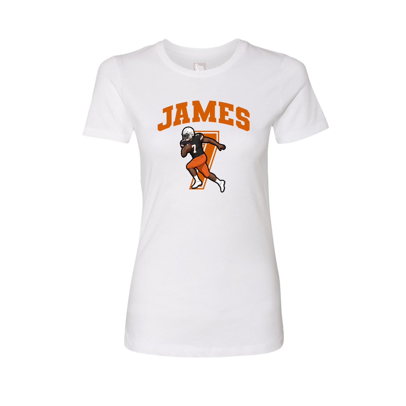 Fitted Women's Tee — Number in White