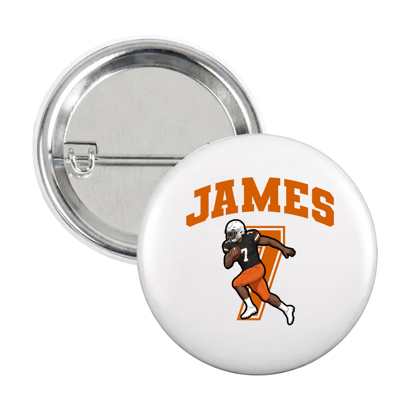 Game Day Button — Number in White