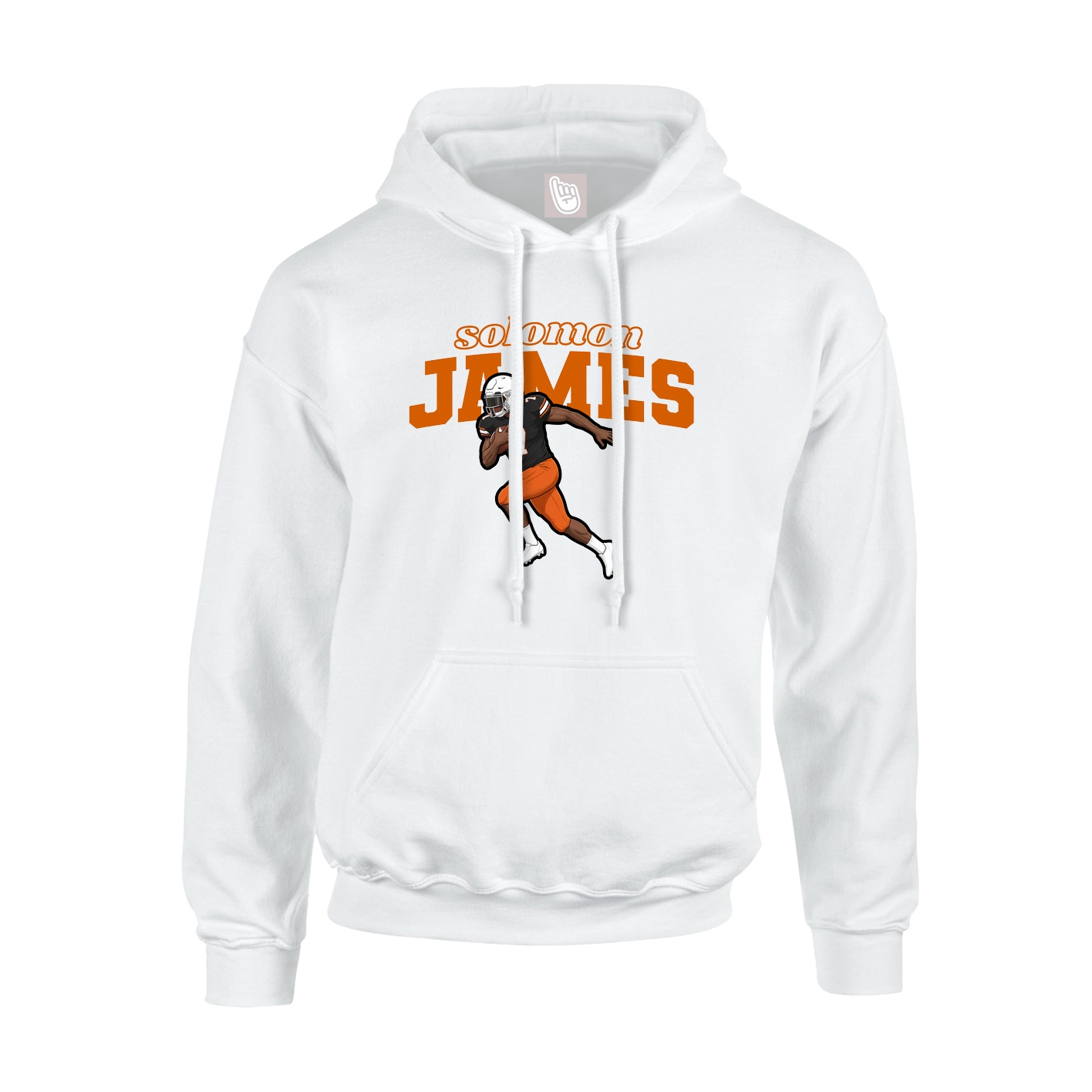 Youth Hoodie — Name Arch in White
