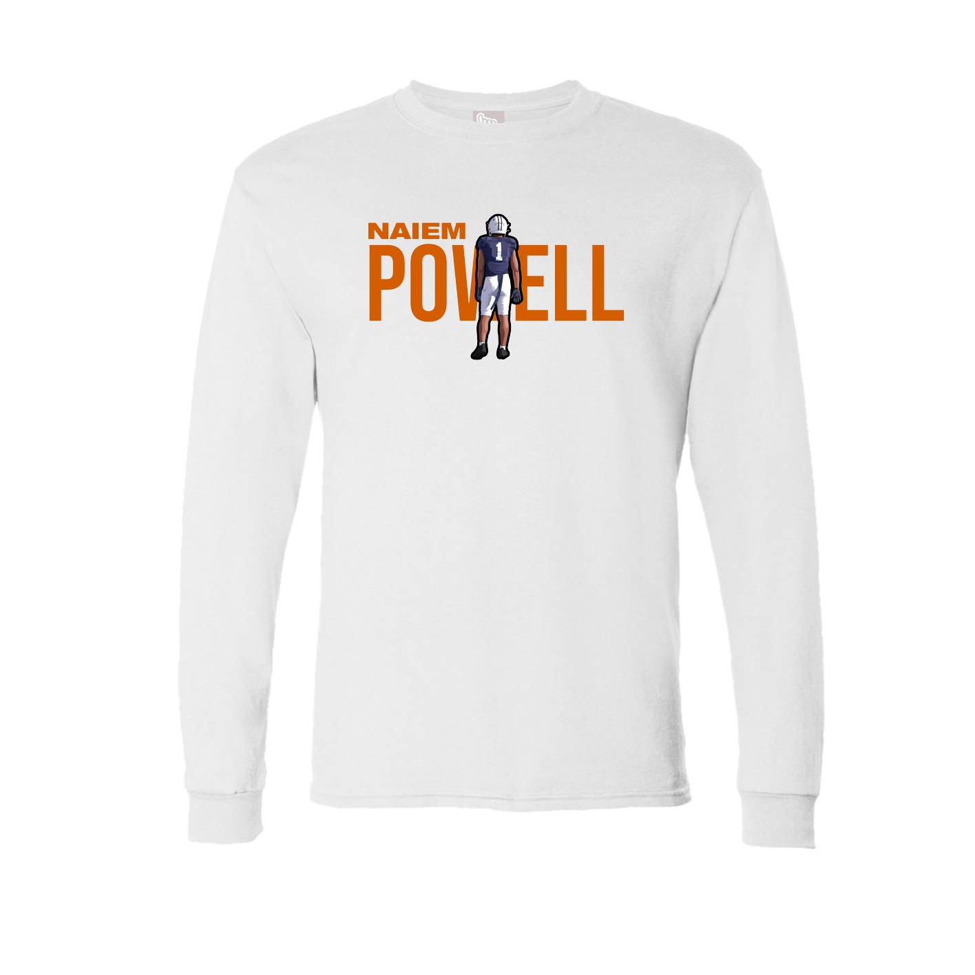 Long Sleeve Tee — Player Name in White