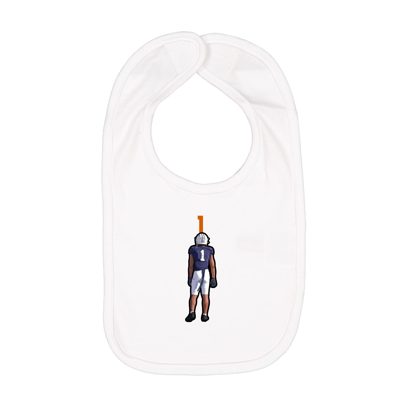 Infant Bib — Number Top in White