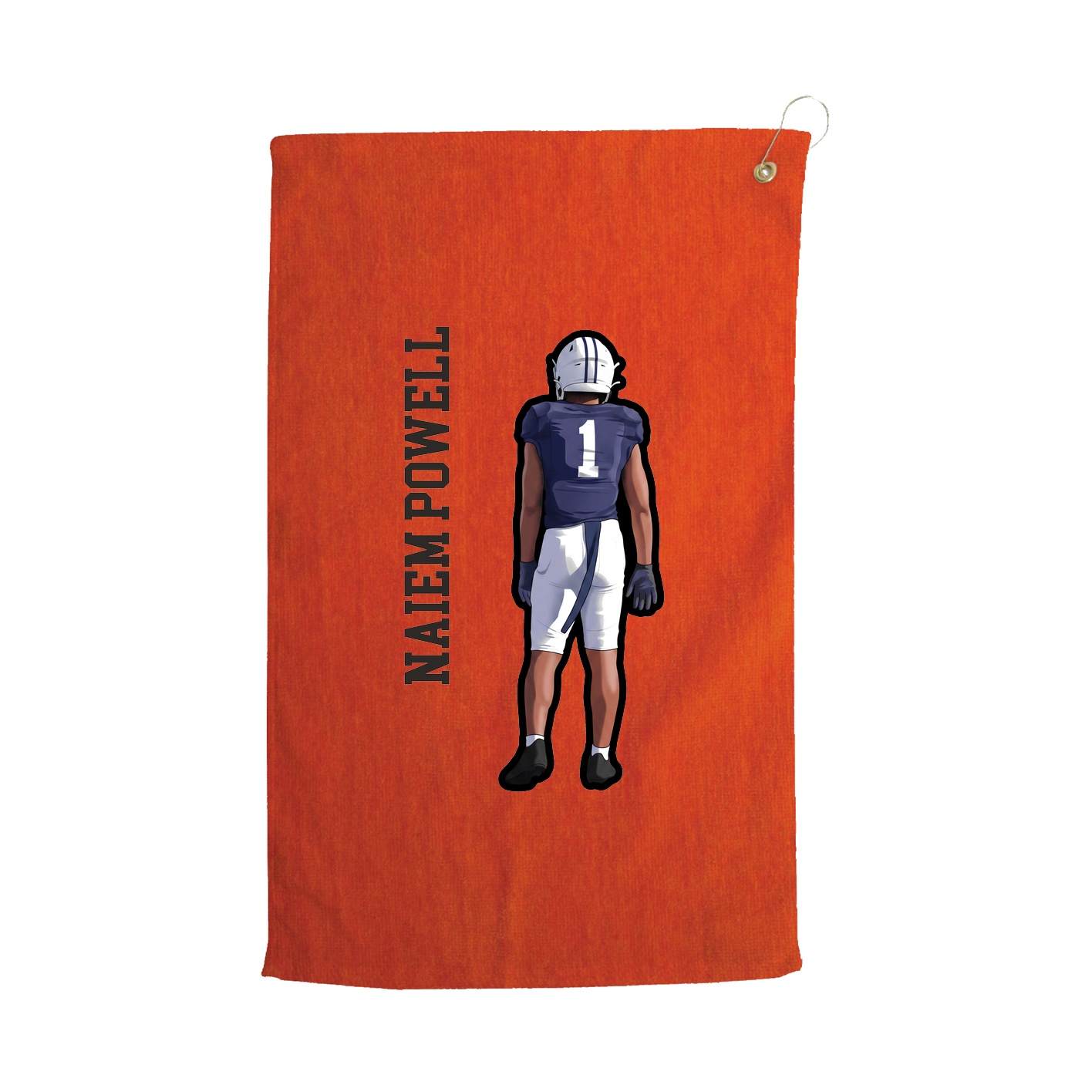 Golf Towel — Name Vertical in Orange
