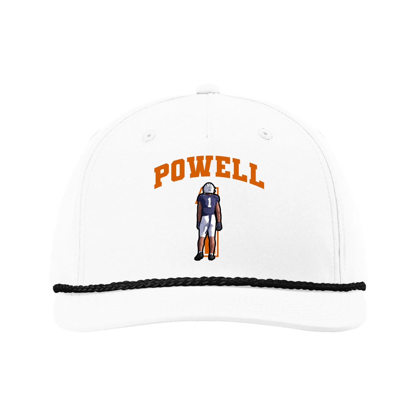 Five-Panel Classic Rope Cap — Number in White