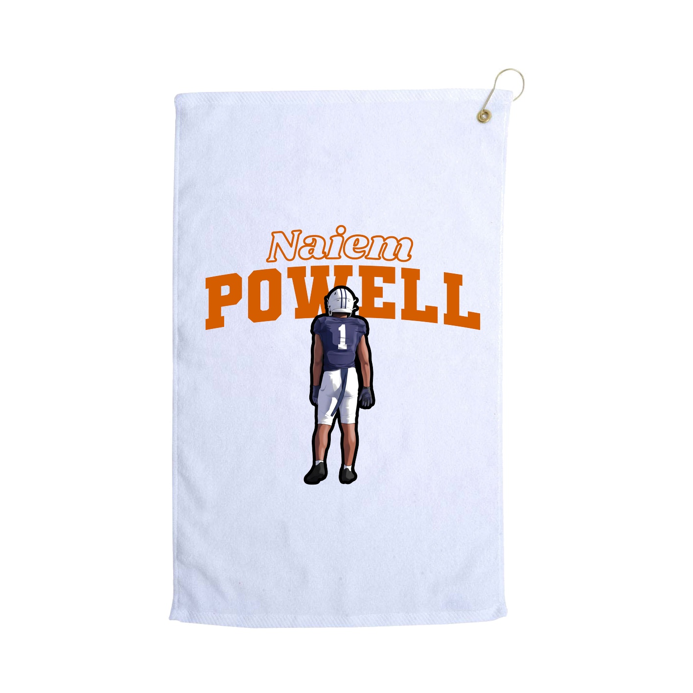 Golf Towel — Name Arch in White