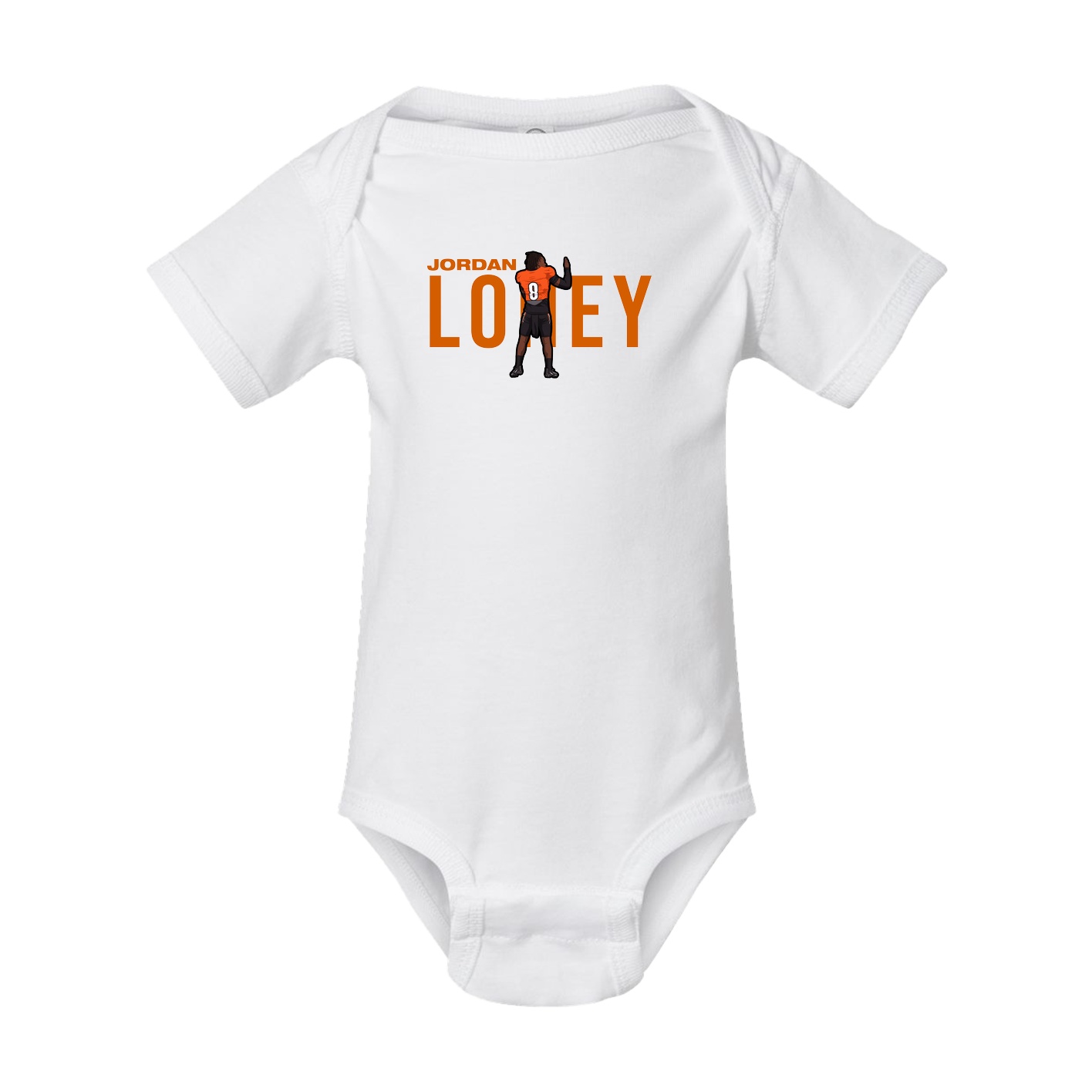 Baby Onesie — Player Name in White