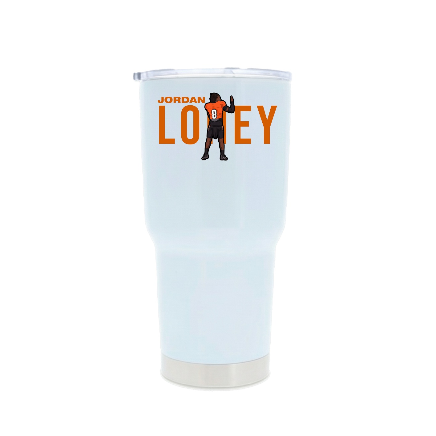 30oz Stainless Steel Tumbler — Player Name in White