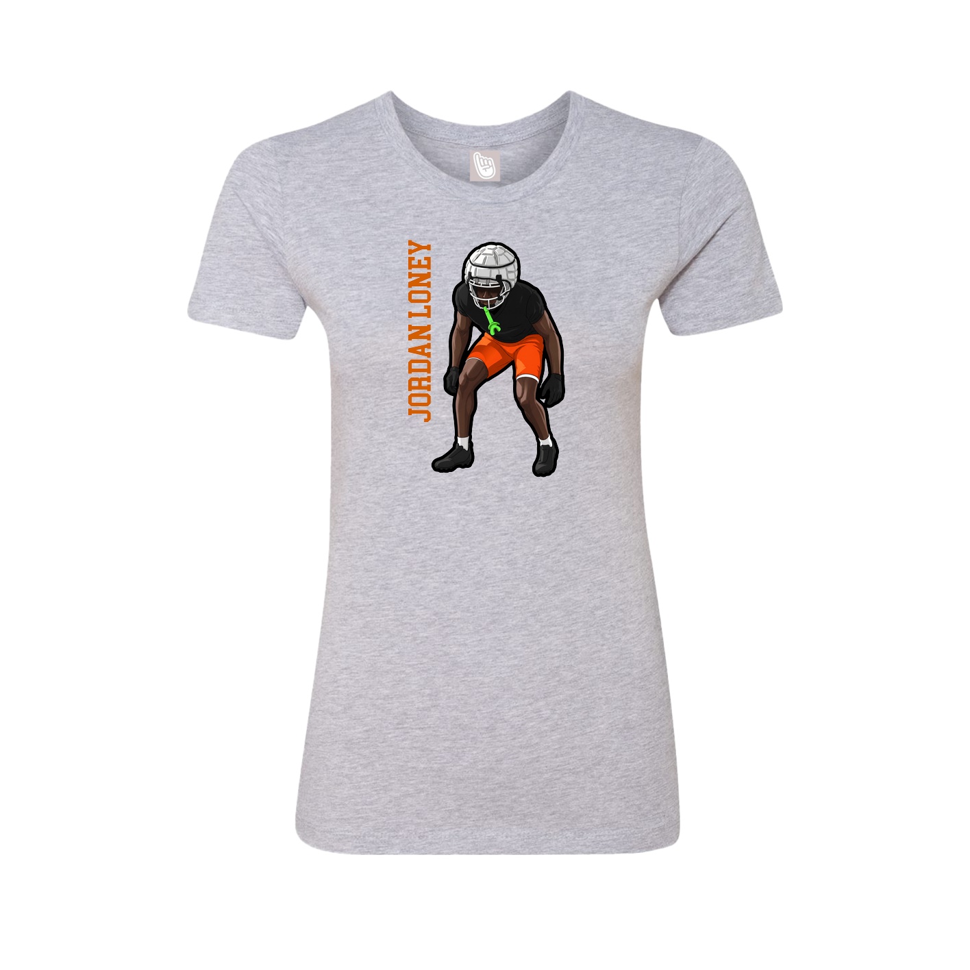 Fitted Women's Tee — Name Vertical in Grey