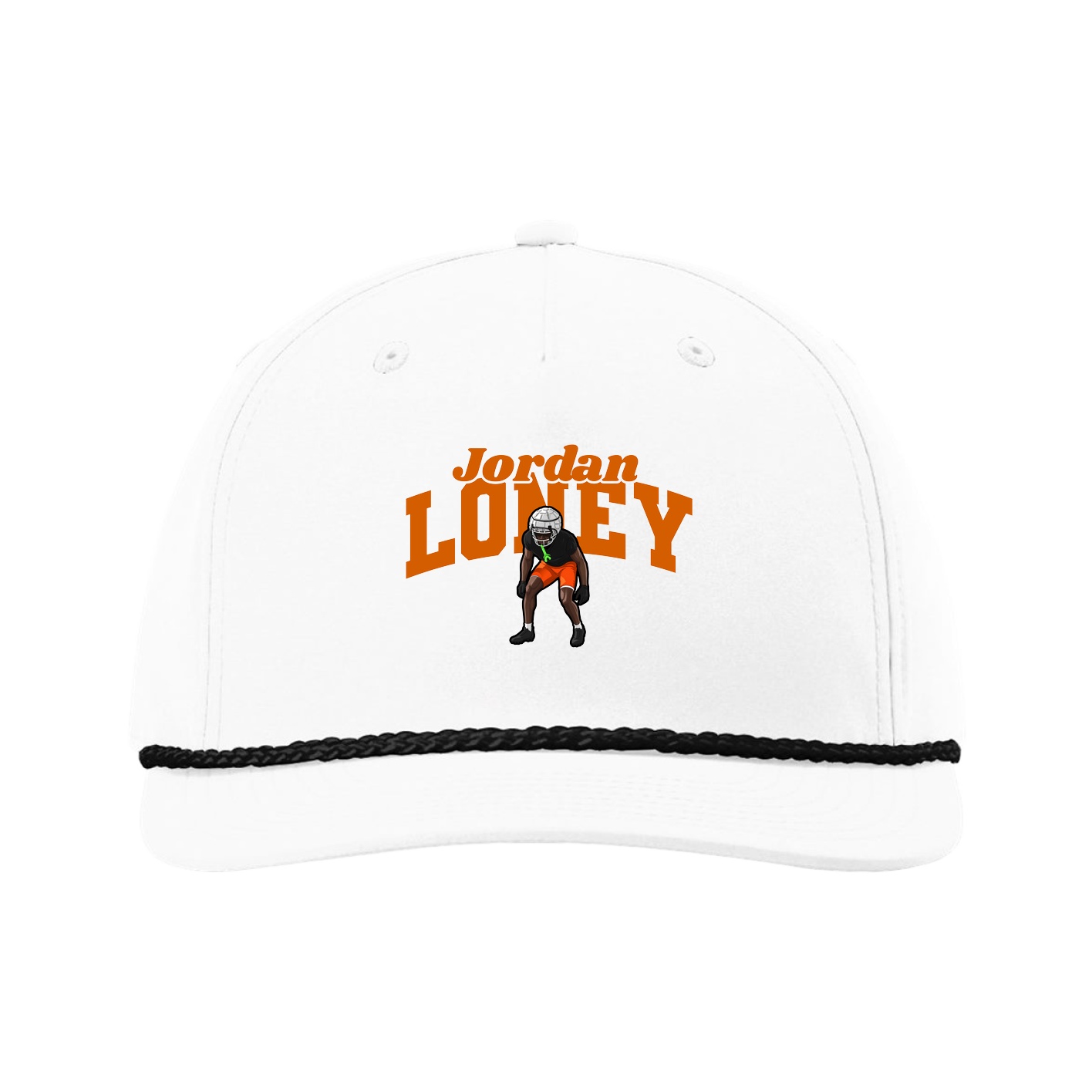 Five-Panel Classic Rope Cap — Signature Arch in White