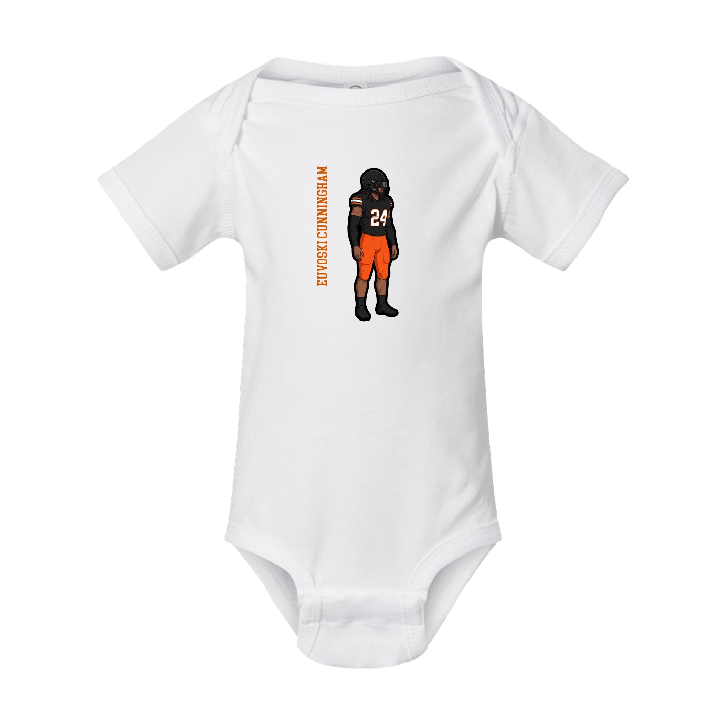 Baby Onesie — Name Vertical in White