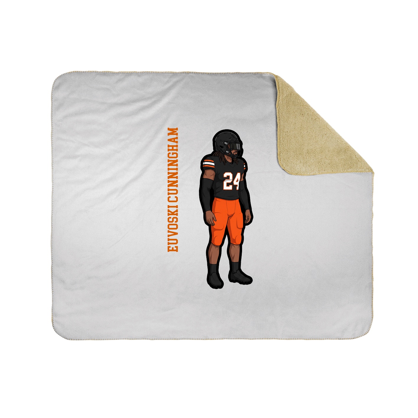 Throw Blanket — Name Vertical in White