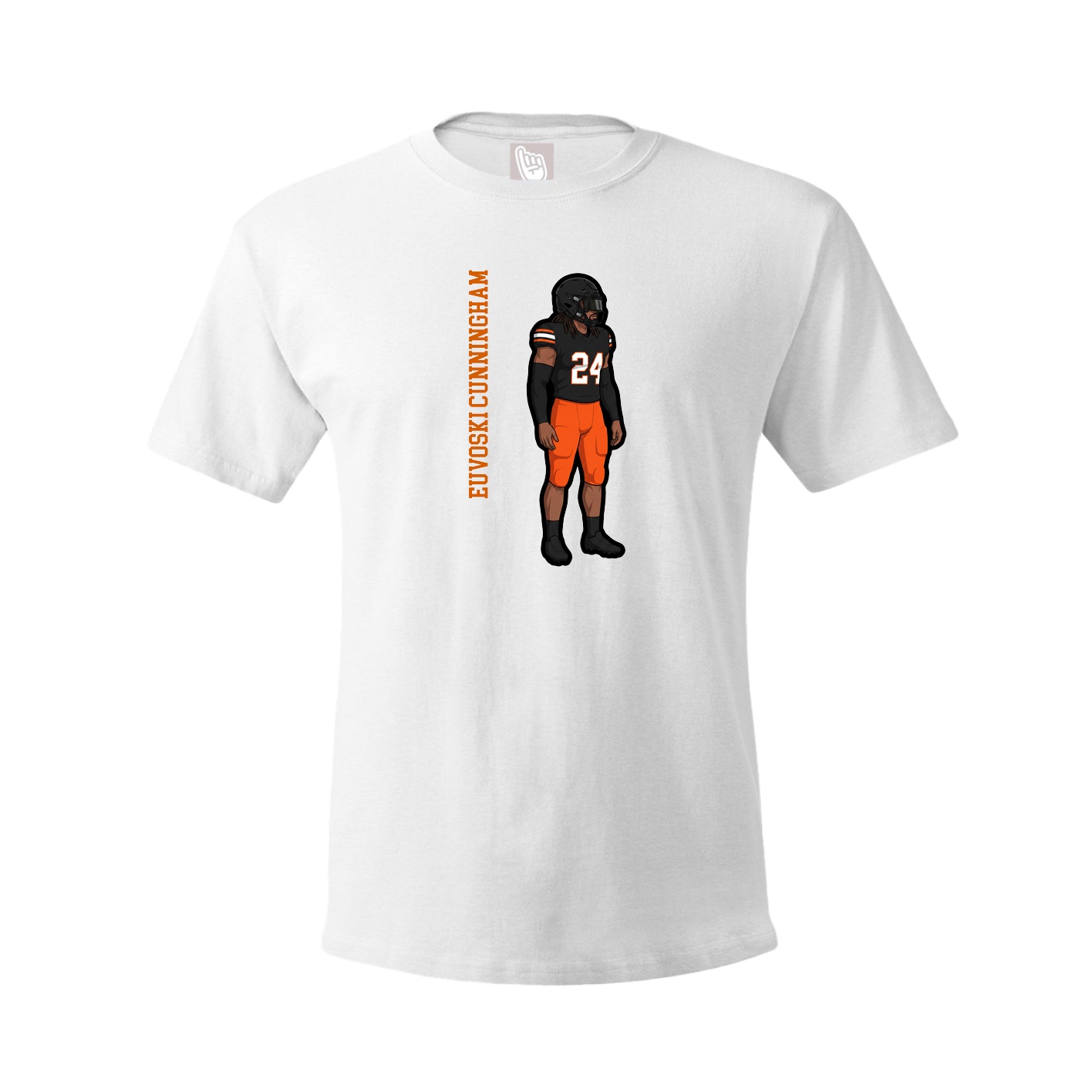 Tee — Name Vertical in White