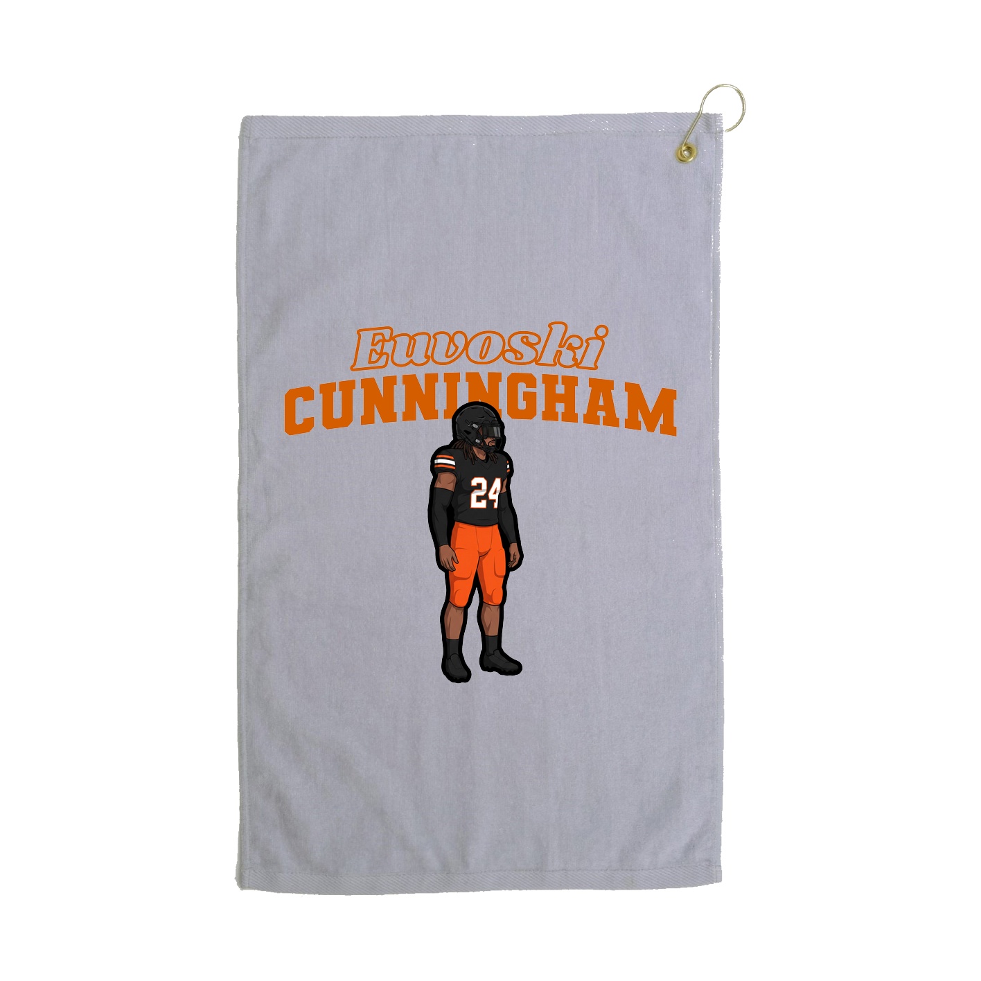Golf Towel — Name Arch in Grey