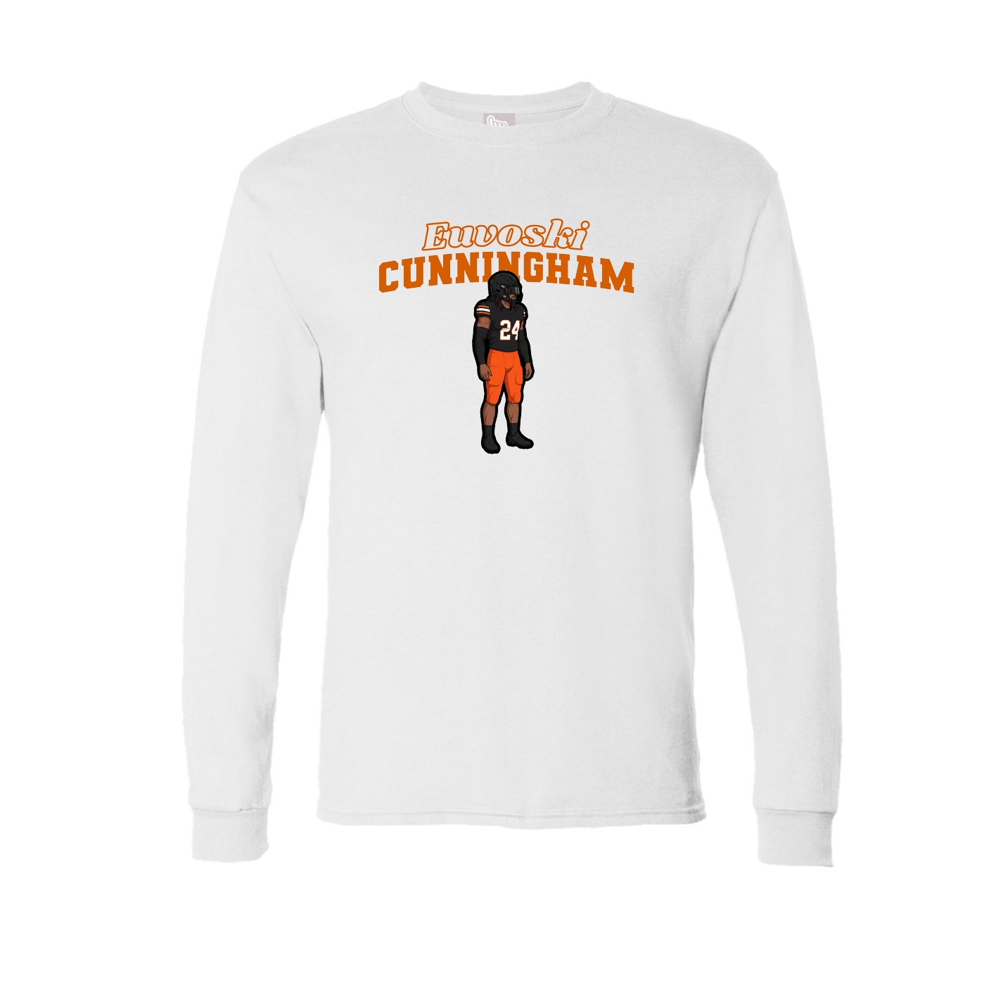 Long Sleeve Tee — Name Arch in White