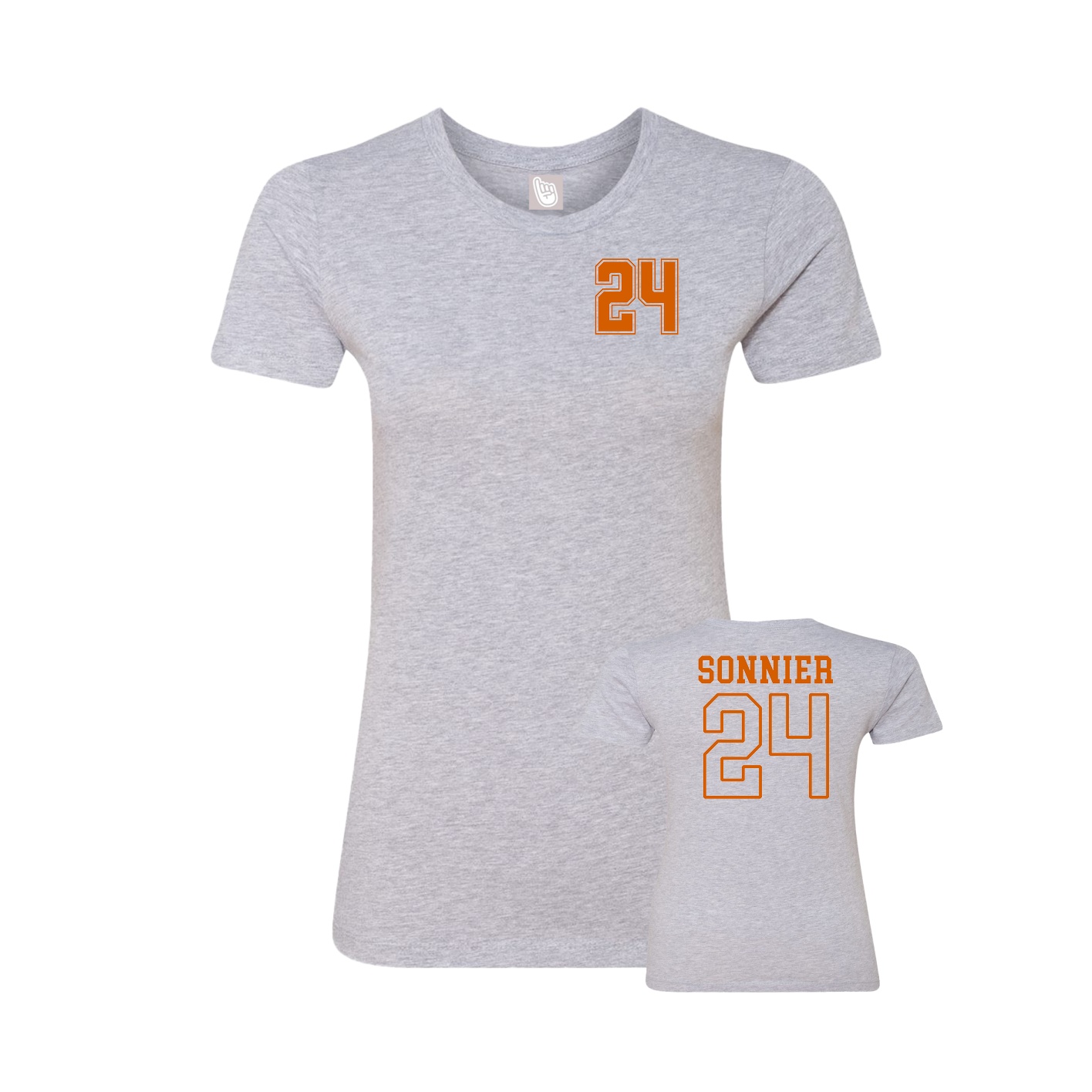 Fitted Women's Tee — Chest Back in Grey