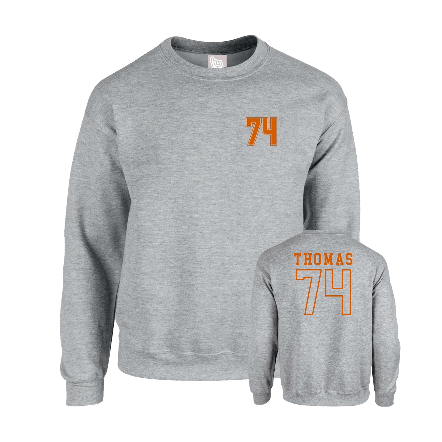 Fleece Crew — Chest Back in Grey