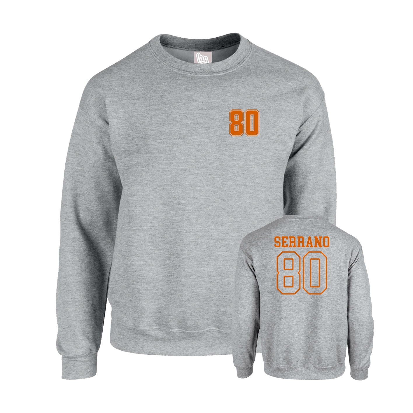 Fleece Crew — Chest Back in Grey