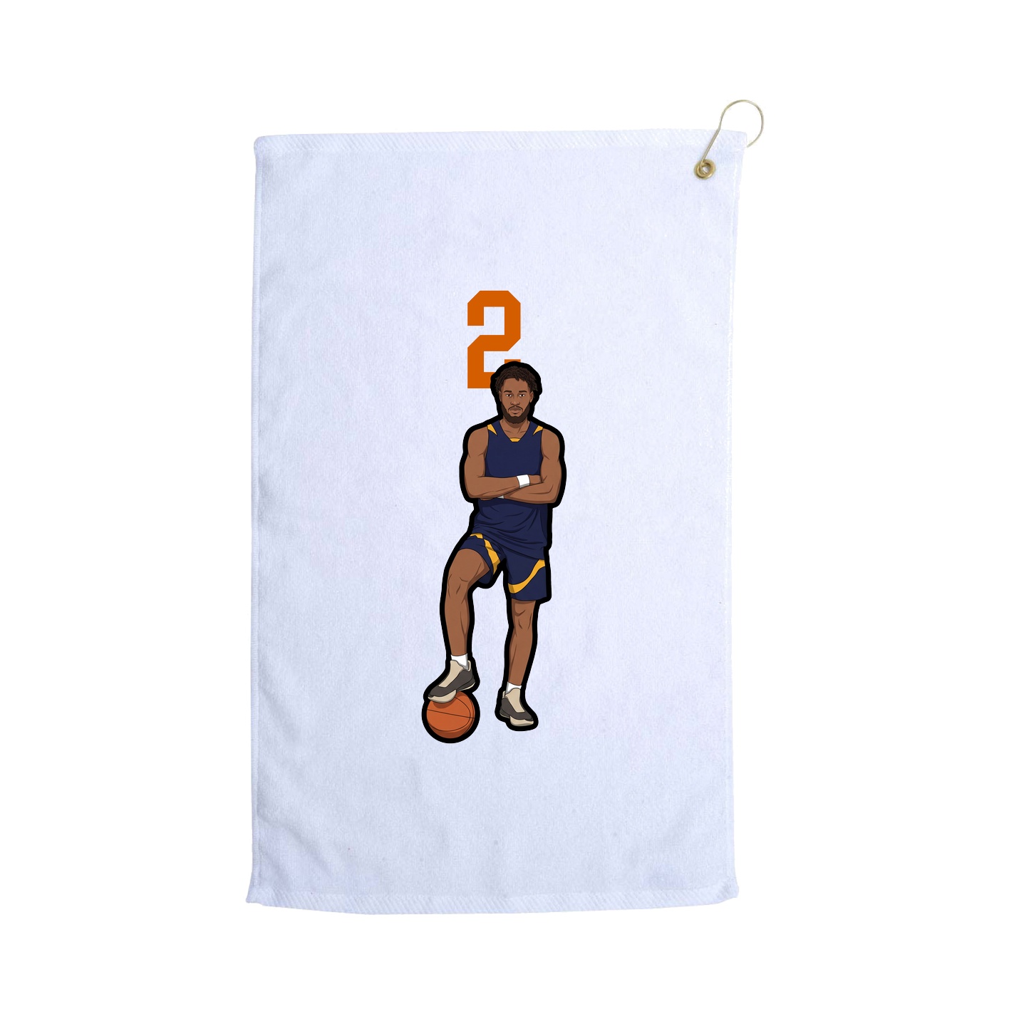 Golf Towel — Number Top in White