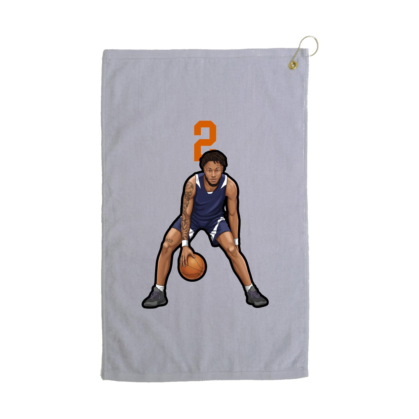 Golf Towel — Number Top in Grey