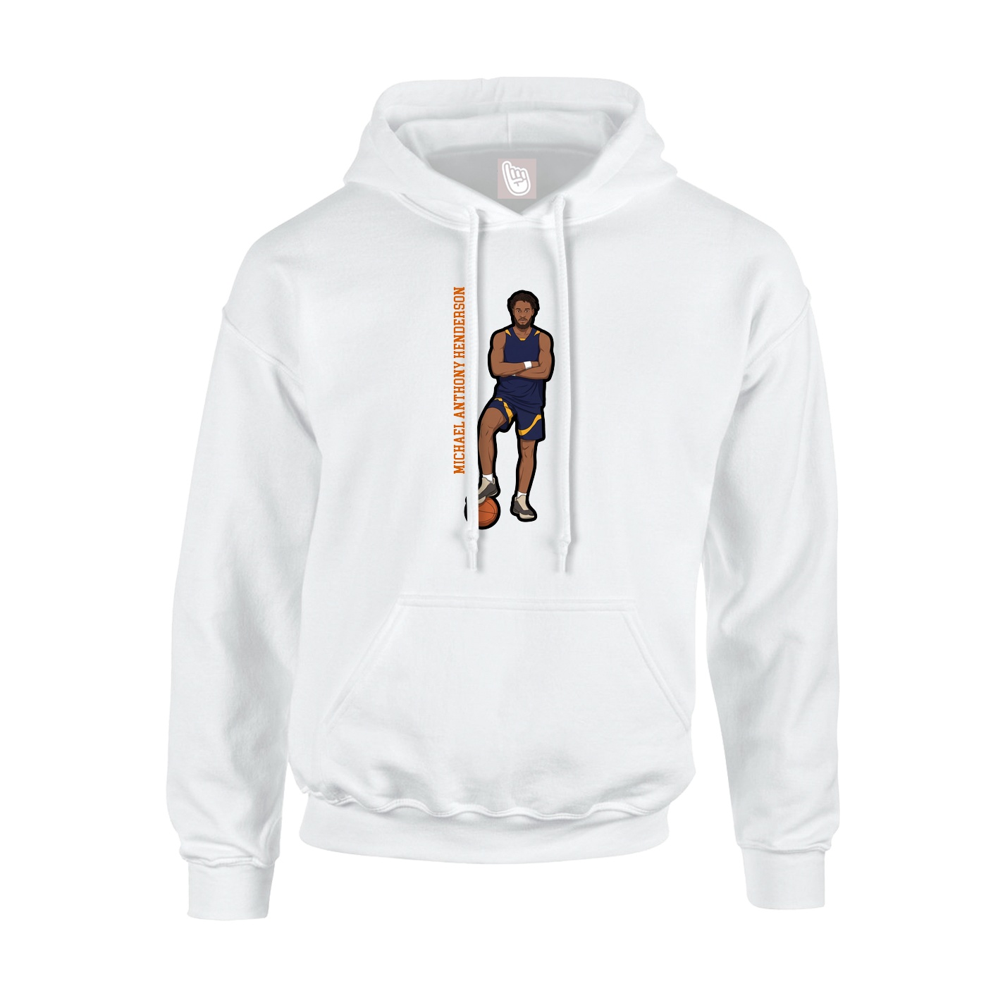 Hoodie — Name Vertical in White