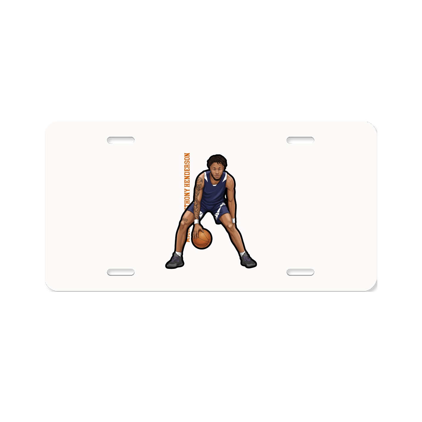 License Plate — Name Vertical in Classic