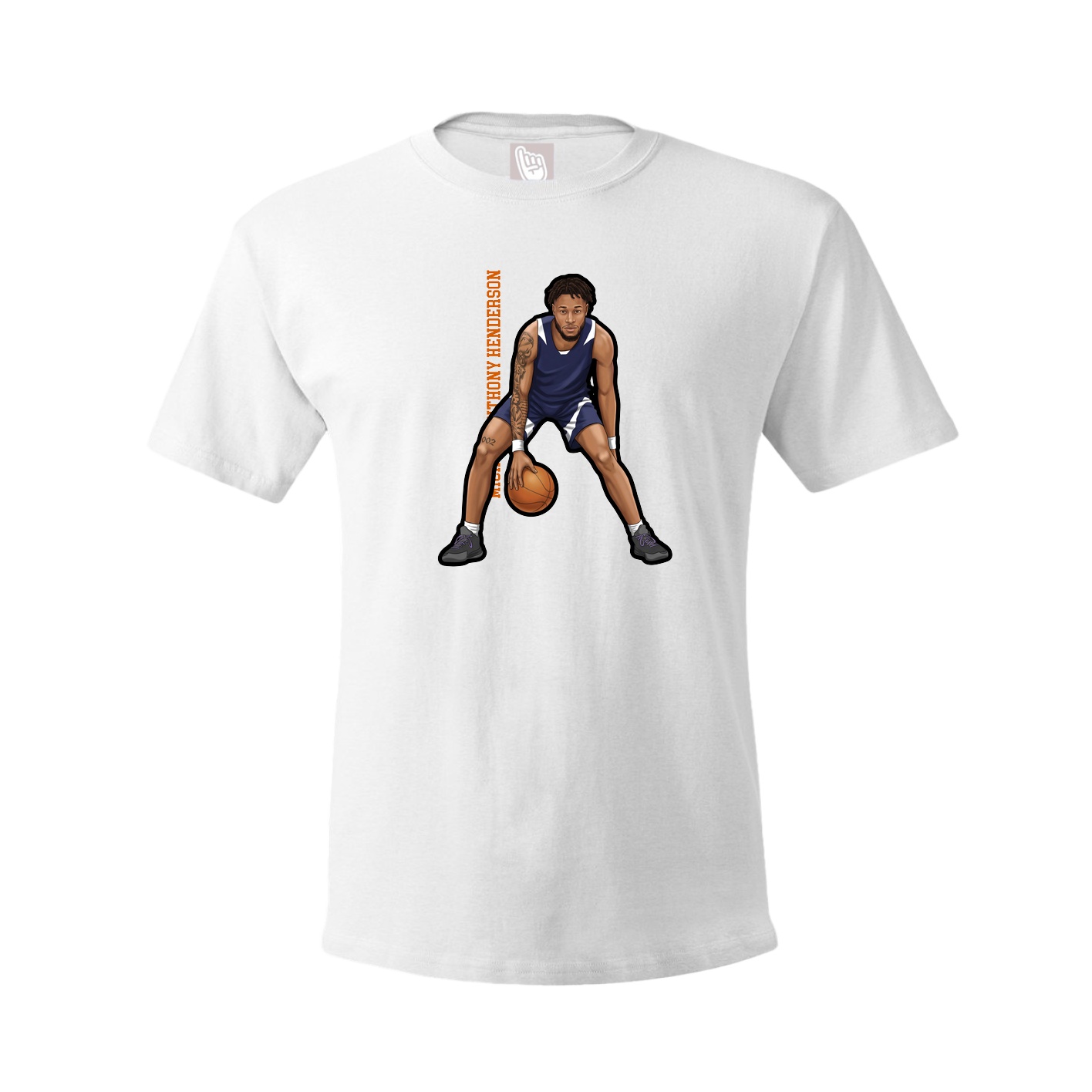 Tee — Name Vertical in White