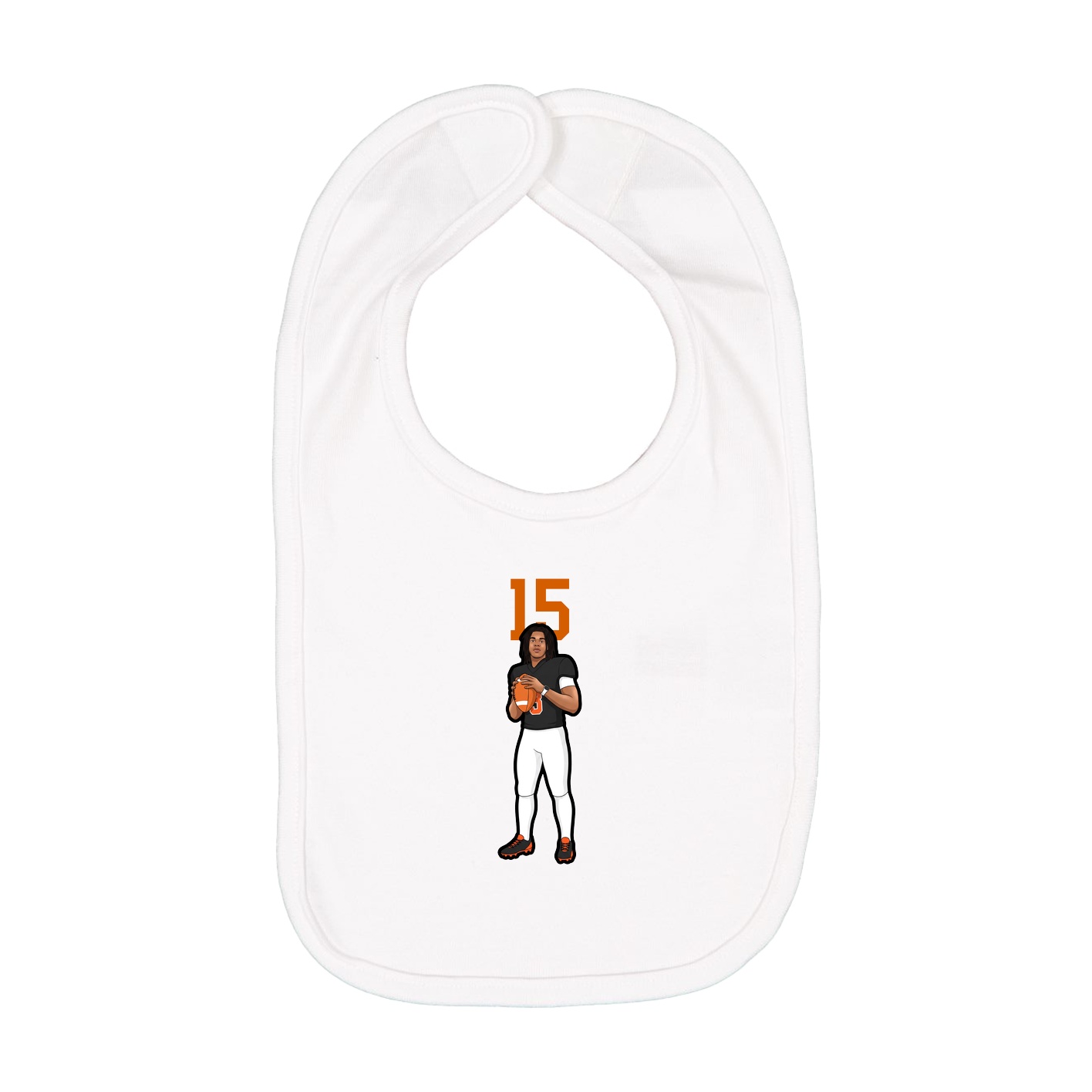 Infant Bib — Number Top in White