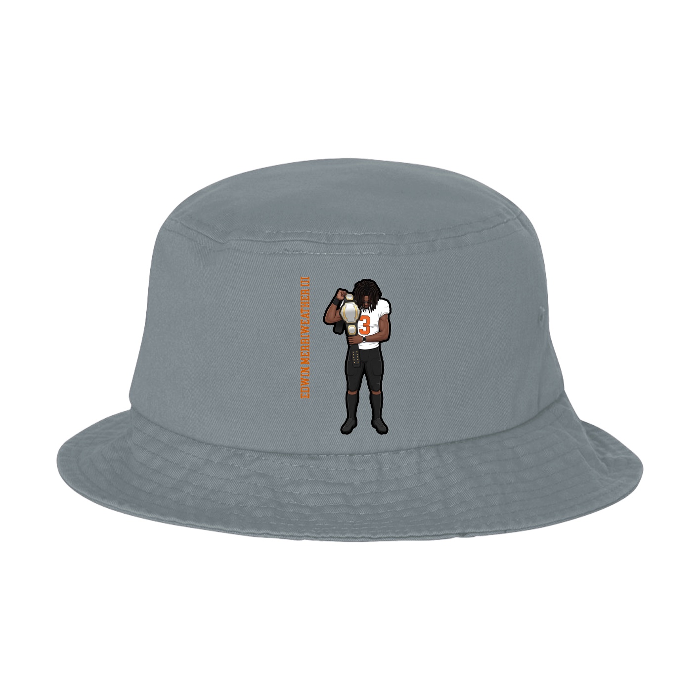 Bucket Cap — Name Vertical in Grey