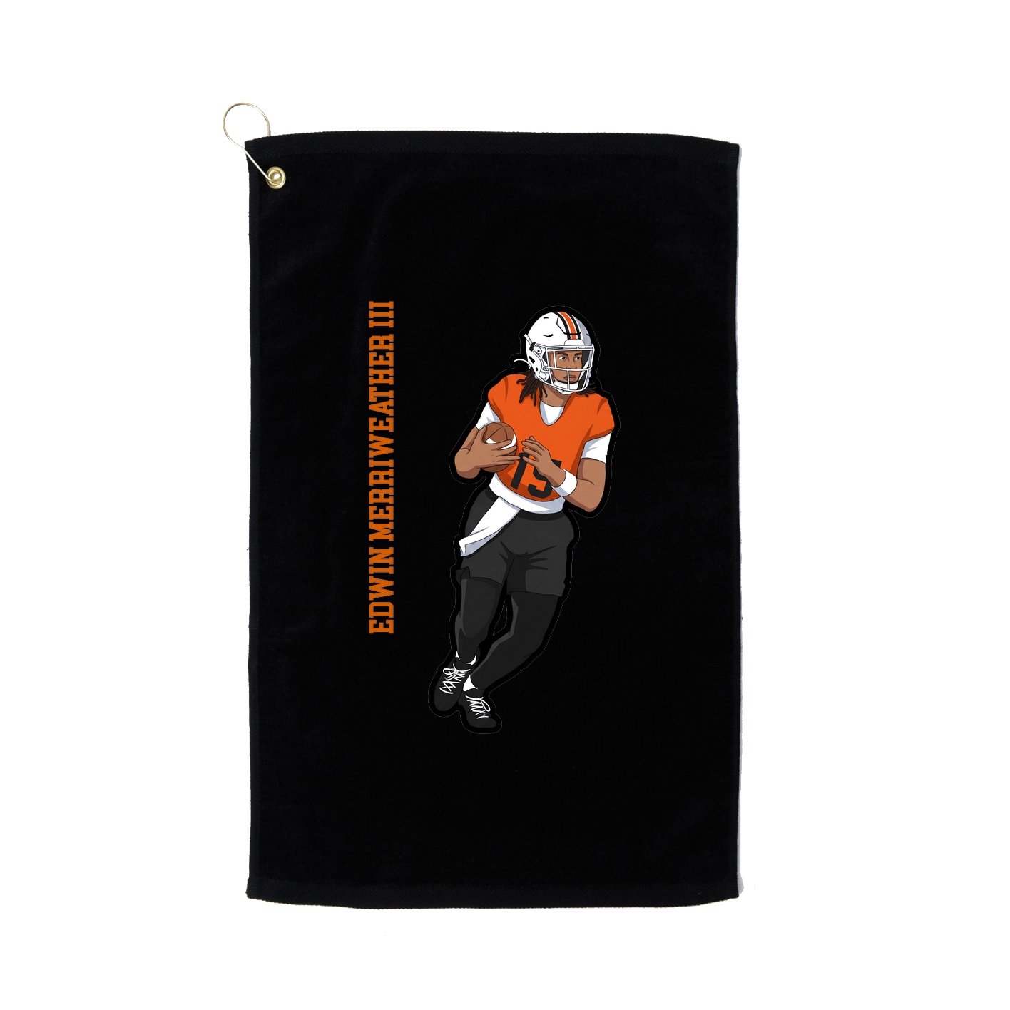 Golf Towel — Name Vertical in Black