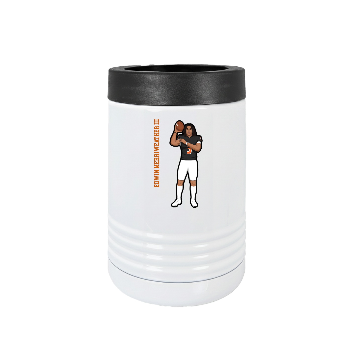 Beverage Holder — Name Vertical in White