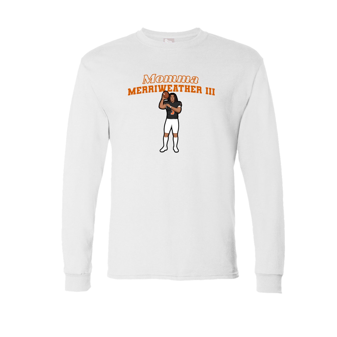 Long Sleeve Tee — Mothers Day Block in White