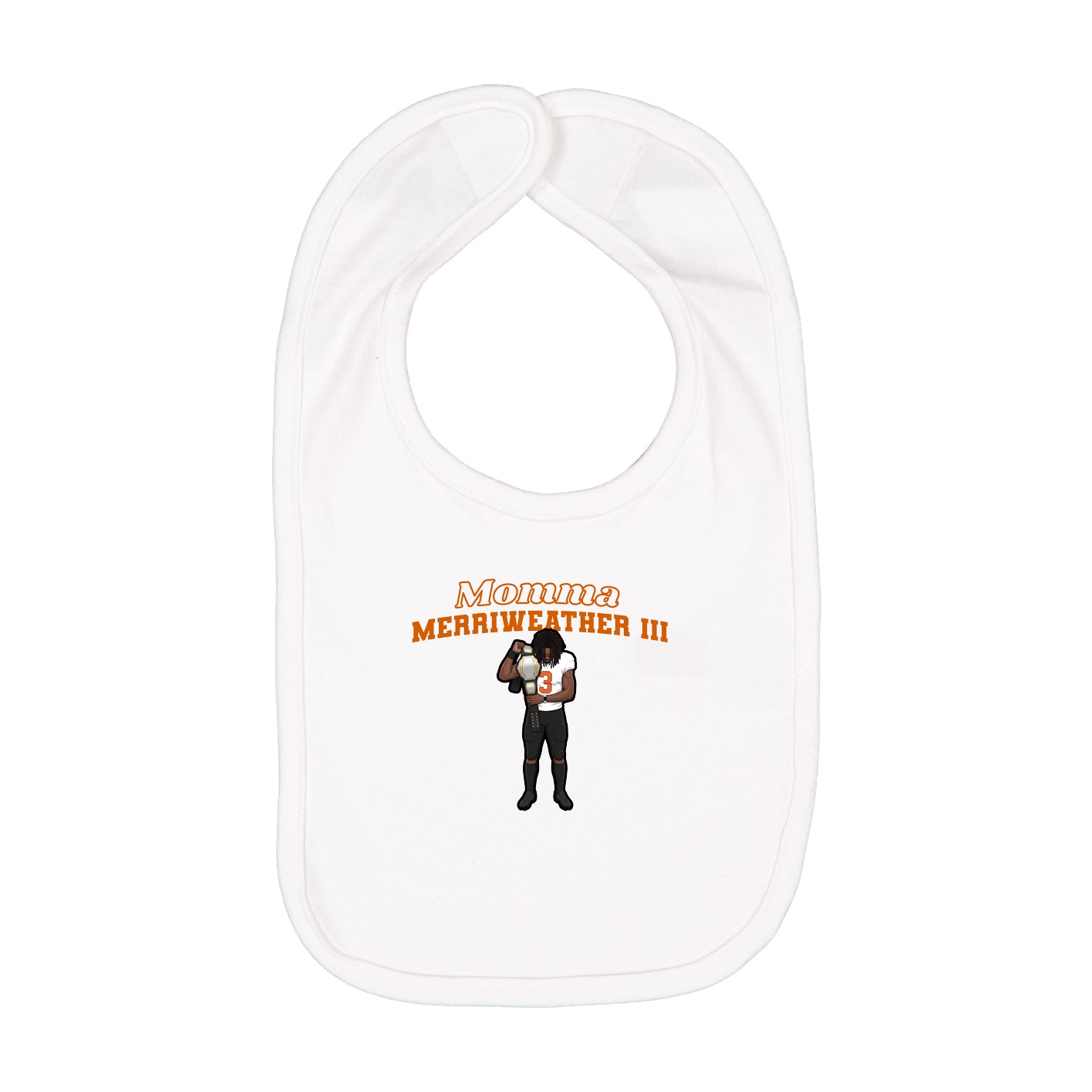 Infant Bib — Mothers Day Block in White