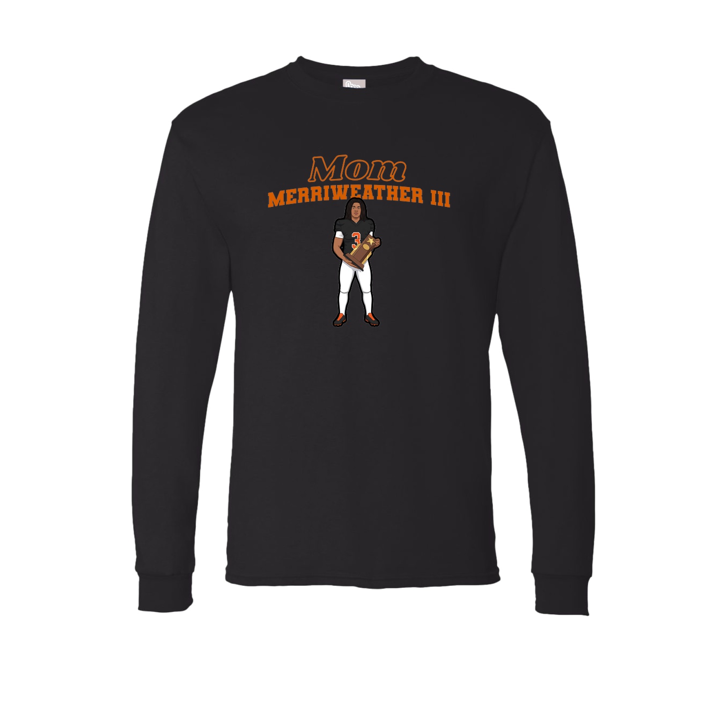 Long Sleeve Tee — Mothers Day Block in Black