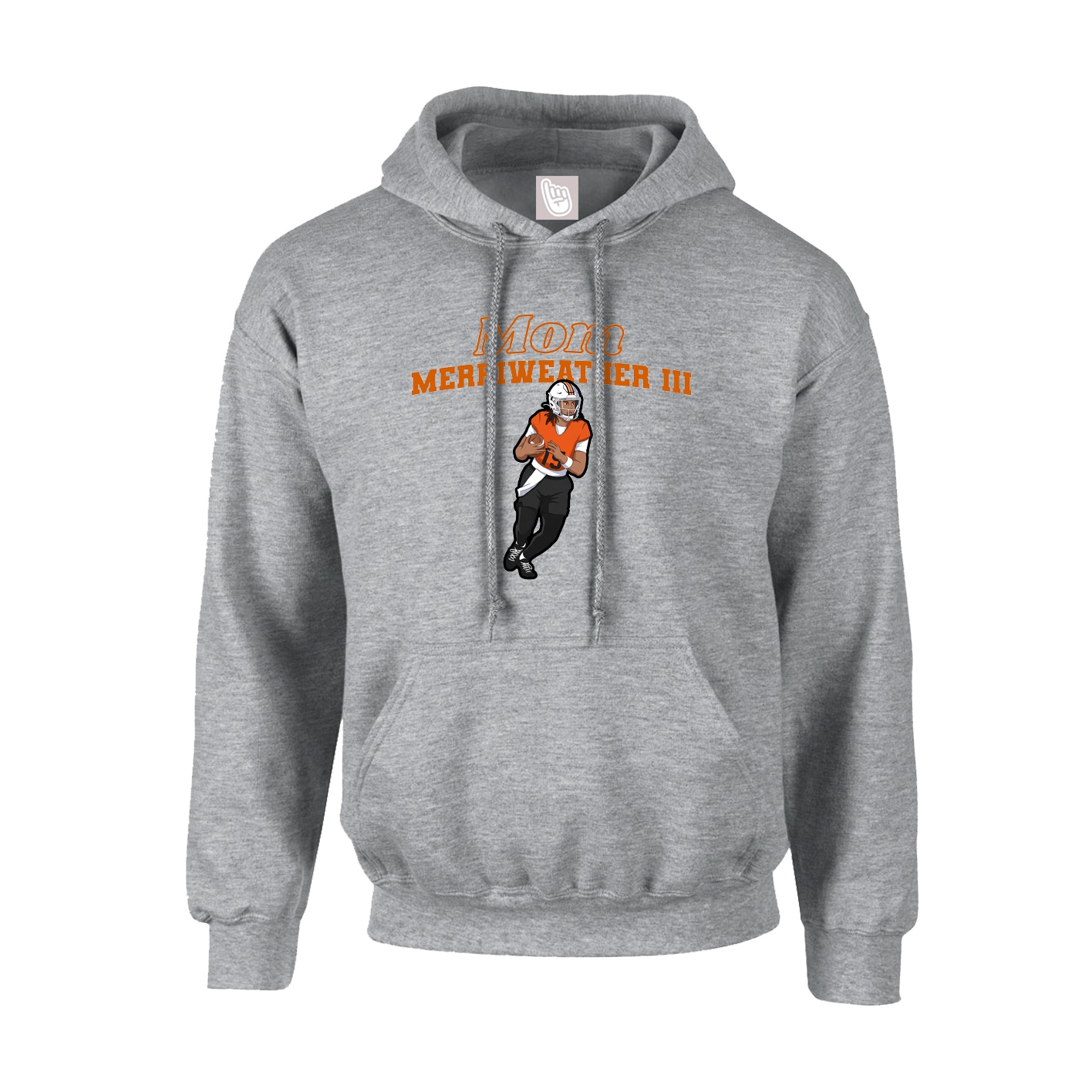 Youth Hoodie — Mothers Day Block in Grey