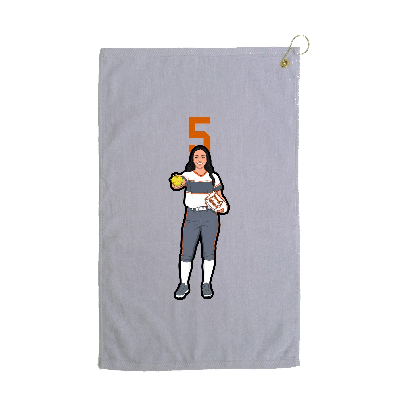 Golf Towel — Number Top in Grey