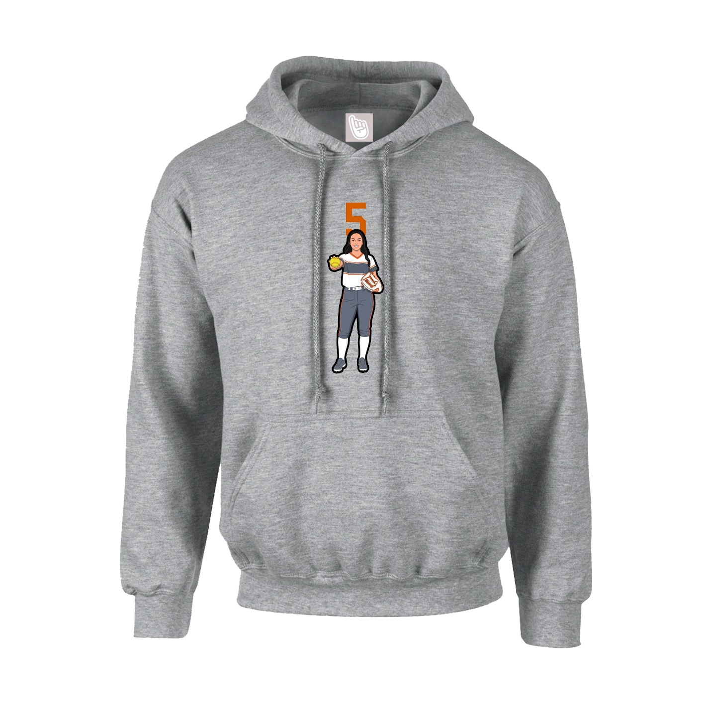 Youth Hoodie — Number Top in Grey