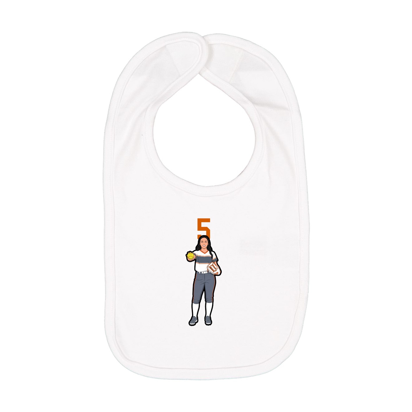 Infant Bib — Number Top in White