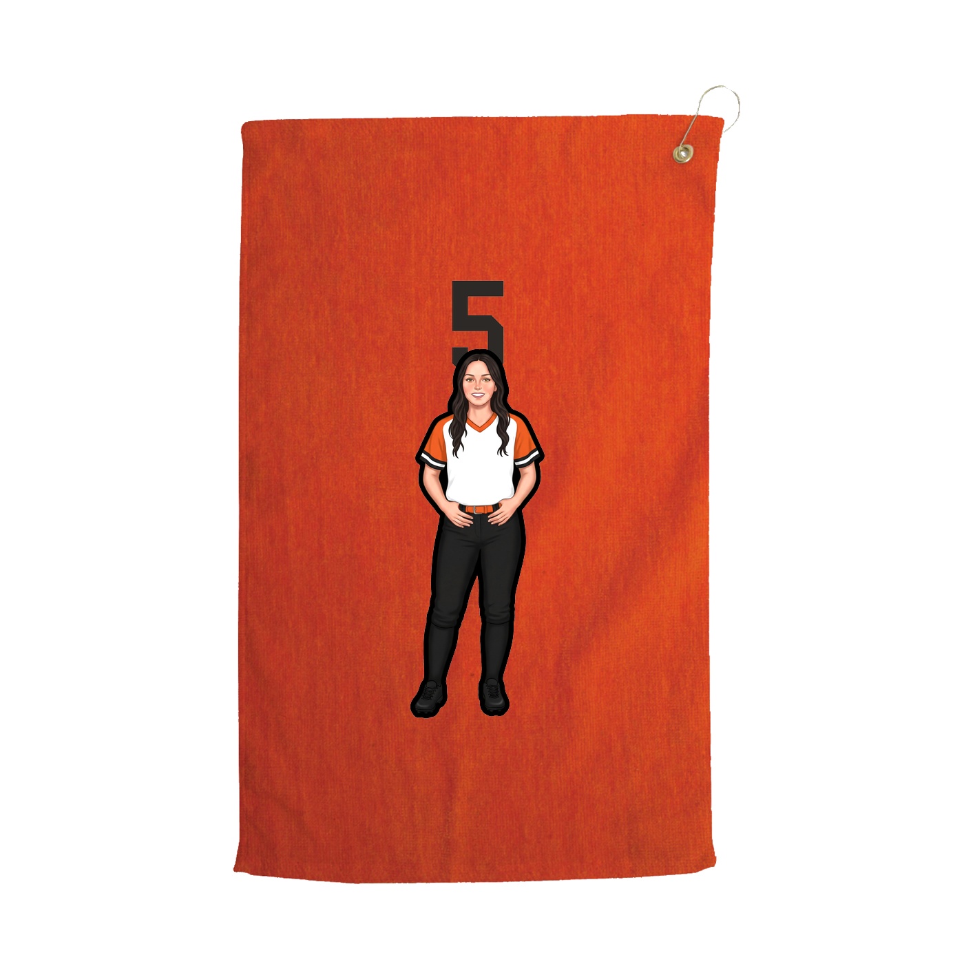 Golf Towel — Number Top in Orange