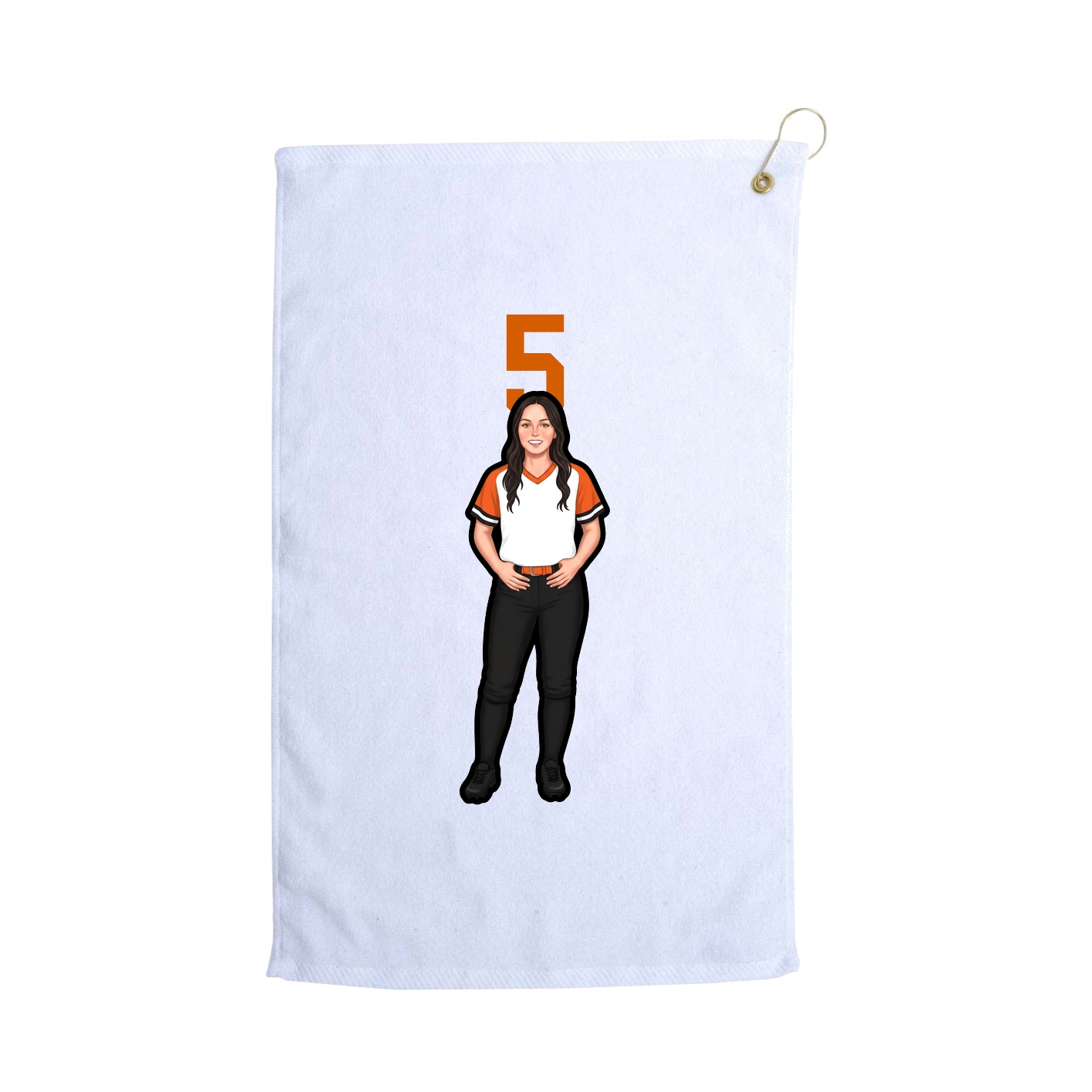 Golf Towel — Number Top in White
